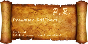 Premauer Róbert névjegykártya